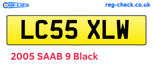 LC55XLW are the vehicle registration plates.