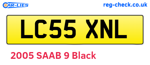 LC55XNL are the vehicle registration plates.