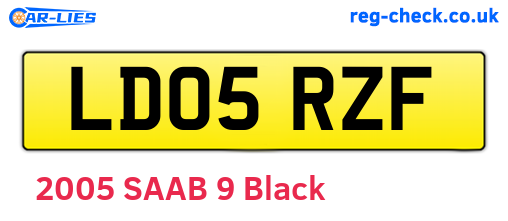 LD05RZF are the vehicle registration plates.