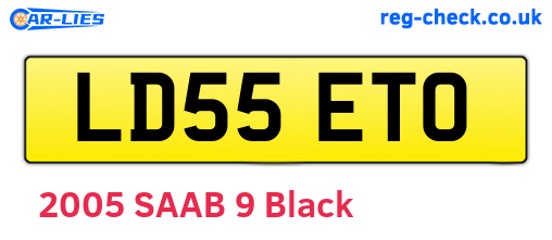 LD55ETO are the vehicle registration plates.