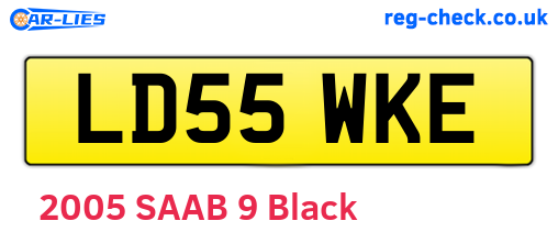 LD55WKE are the vehicle registration plates.