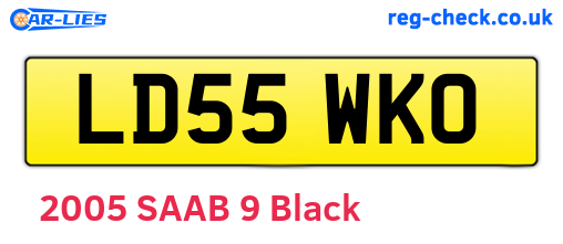 LD55WKO are the vehicle registration plates.