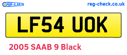 LF54UOK are the vehicle registration plates.