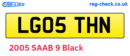 LG05THN are the vehicle registration plates.