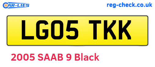 LG05TKK are the vehicle registration plates.