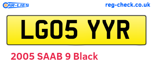 LG05YYR are the vehicle registration plates.