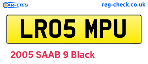 LR05MPU are the vehicle registration plates.