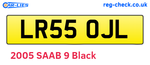 LR55OJL are the vehicle registration plates.