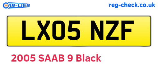 LX05NZF are the vehicle registration plates.