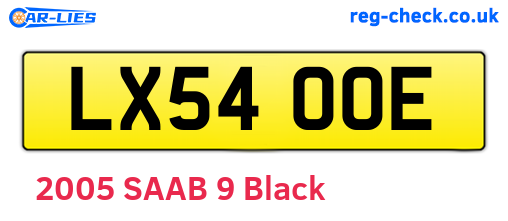 LX54OOE are the vehicle registration plates.