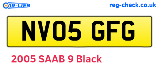 NV05GFG are the vehicle registration plates.