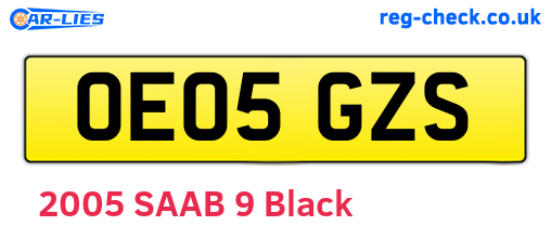 OE05GZS are the vehicle registration plates.