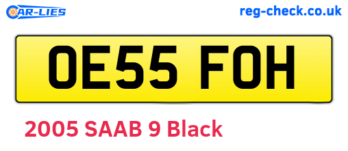 OE55FOH are the vehicle registration plates.