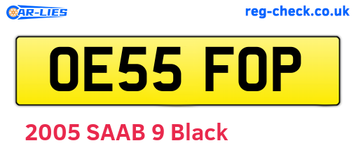 OE55FOP are the vehicle registration plates.