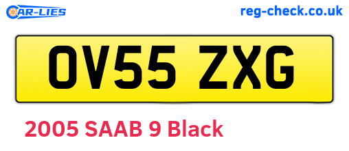 OV55ZXG are the vehicle registration plates.