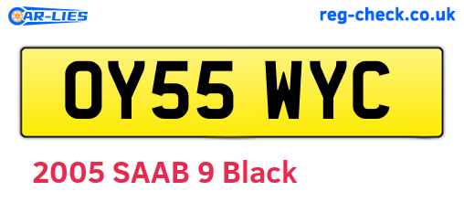 OY55WYC are the vehicle registration plates.