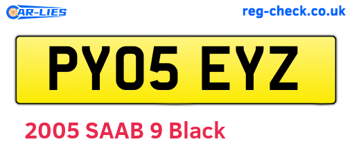 PY05EYZ are the vehicle registration plates.