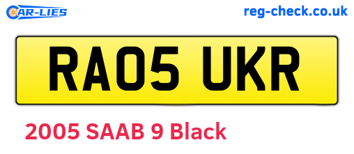 RA05UKR are the vehicle registration plates.