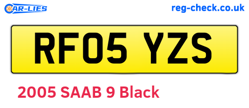 RF05YZS are the vehicle registration plates.