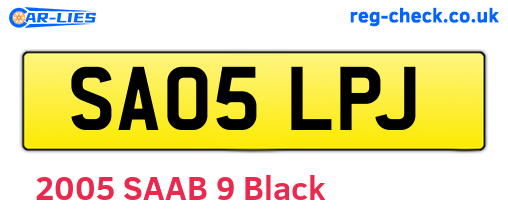 SA05LPJ are the vehicle registration plates.