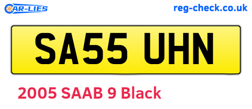 SA55UHN are the vehicle registration plates.