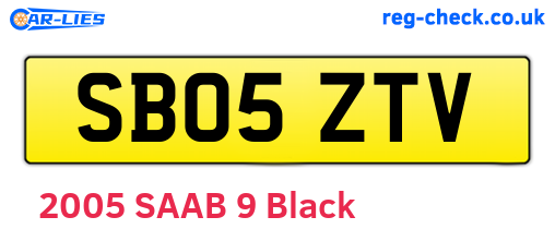 SB05ZTV are the vehicle registration plates.