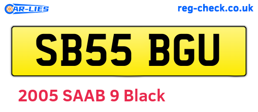 SB55BGU are the vehicle registration plates.