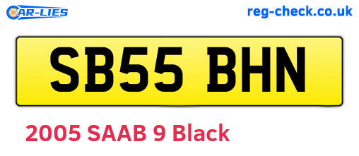 SB55BHN are the vehicle registration plates.