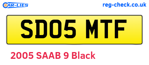 SD05MTF are the vehicle registration plates.