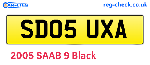 SD05UXA are the vehicle registration plates.