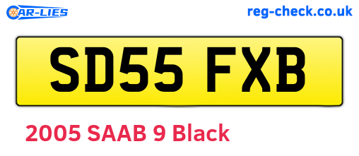 SD55FXB are the vehicle registration plates.