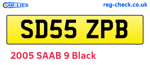SD55ZPB are the vehicle registration plates.