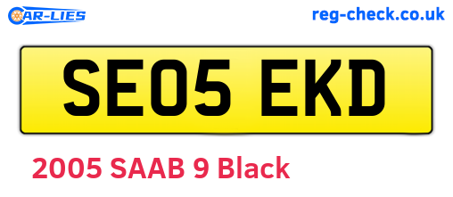SE05EKD are the vehicle registration plates.