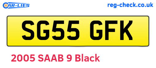 SG55GFK are the vehicle registration plates.