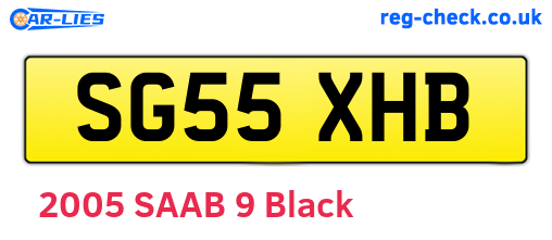 SG55XHB are the vehicle registration plates.