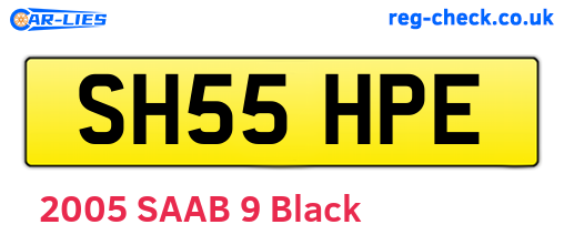 SH55HPE are the vehicle registration plates.
