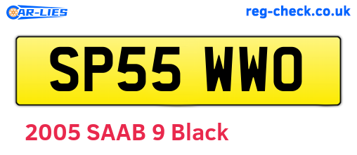 SP55WWO are the vehicle registration plates.