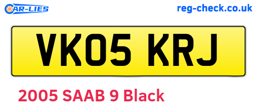 VK05KRJ are the vehicle registration plates.