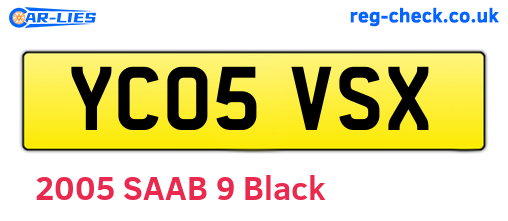YC05VSX are the vehicle registration plates.