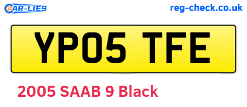 YP05TFE are the vehicle registration plates.