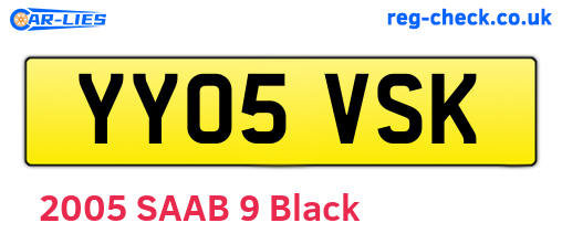 YY05VSK are the vehicle registration plates.