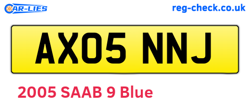 AX05NNJ are the vehicle registration plates.