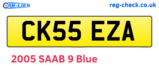 CK55EZA are the vehicle registration plates.
