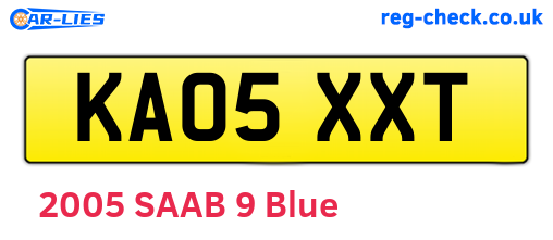 KA05XXT are the vehicle registration plates.
