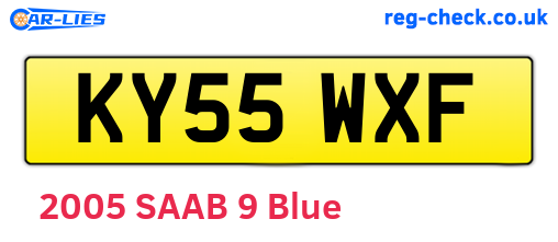 KY55WXF are the vehicle registration plates.