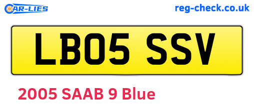 LB05SSV are the vehicle registration plates.