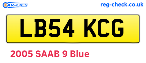 LB54KCG are the vehicle registration plates.