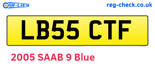 LB55CTF are the vehicle registration plates.