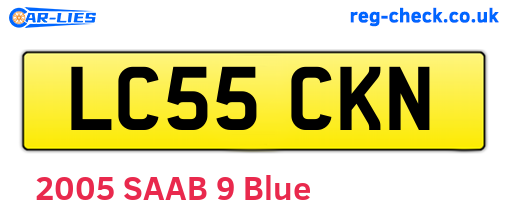 LC55CKN are the vehicle registration plates.