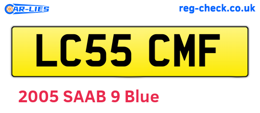 LC55CMF are the vehicle registration plates.